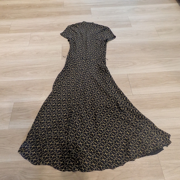 Lauren Ralph Lauren Black Dress Woth Gold Rings - Size 4 - Black Label - Picture 7 of 7